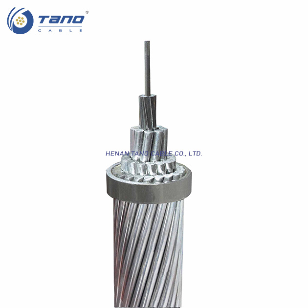 Material Shape Round Wire ACSR Conductor 1/2/4 AWG Aluminum Conductor Steel Reinforced