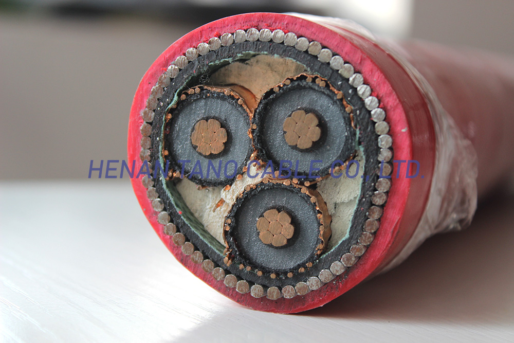 Electric high voltage xlpe insulated pvc sheathed copper cable