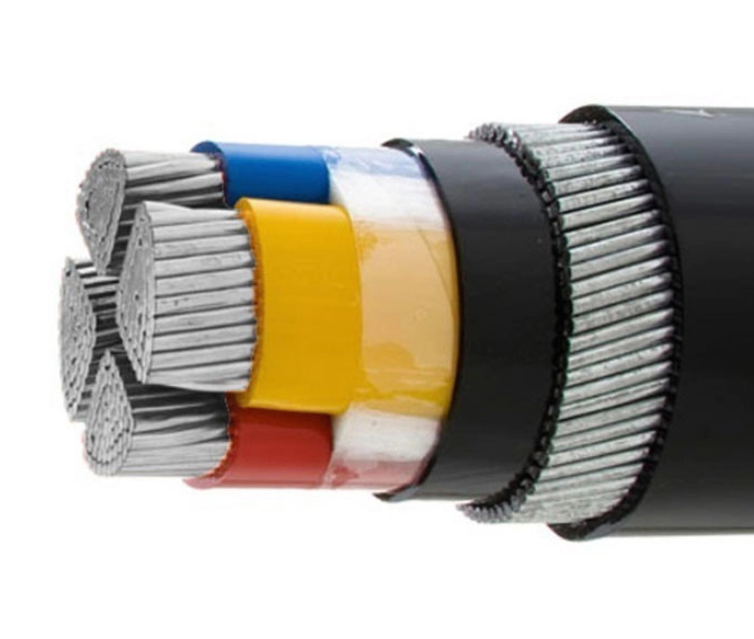 4 core aluminum conductor pvc insulation SWA armored PE sheath power cable